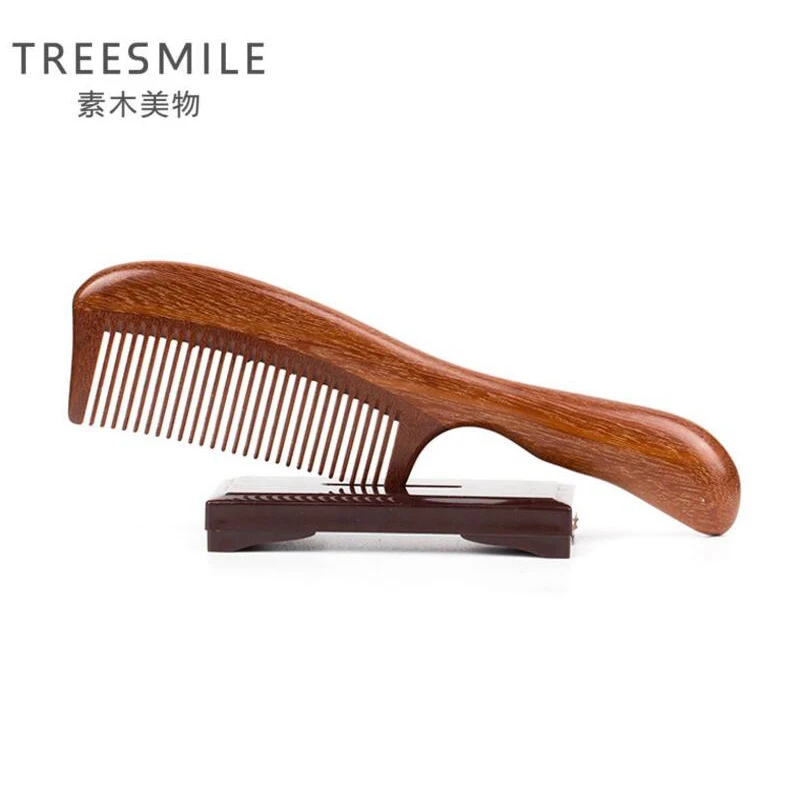 Гребень для волос TREESMILE из красного сандалового дерева 1 шт. Антистатическая