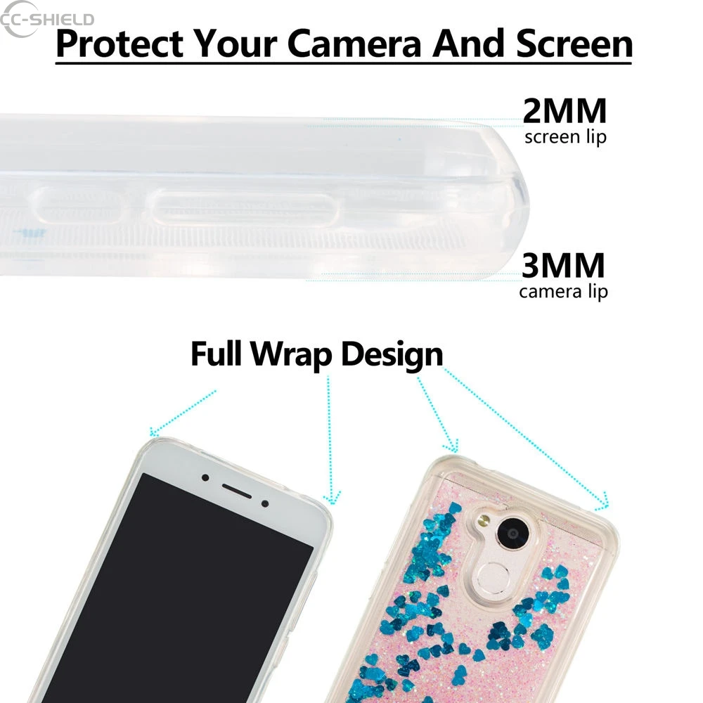 Чехол для телефона с зыбучим песком Huawei Honor 6A A6 DLI-L22 Honor6A Dynamic Liquid Love Heart мягкая