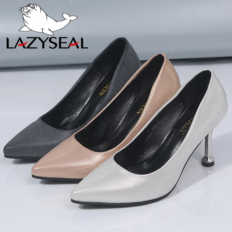 Женские туфли-лодочки LazySeal на тонком высоком каблуке-шпильке с острым носком