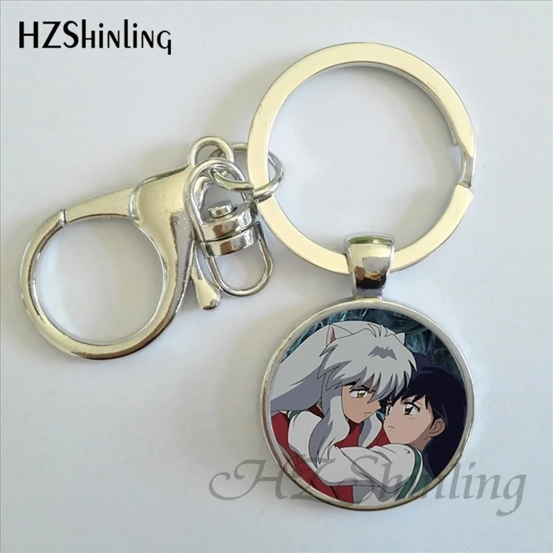 15 Inuyasha и Кагоме, брелки для ключей, мультфильм Стекло стимпанк ювелирные изделия для Для женщин Косплэй утверждающий кулон автомобильный брелок - Цвет: 15
