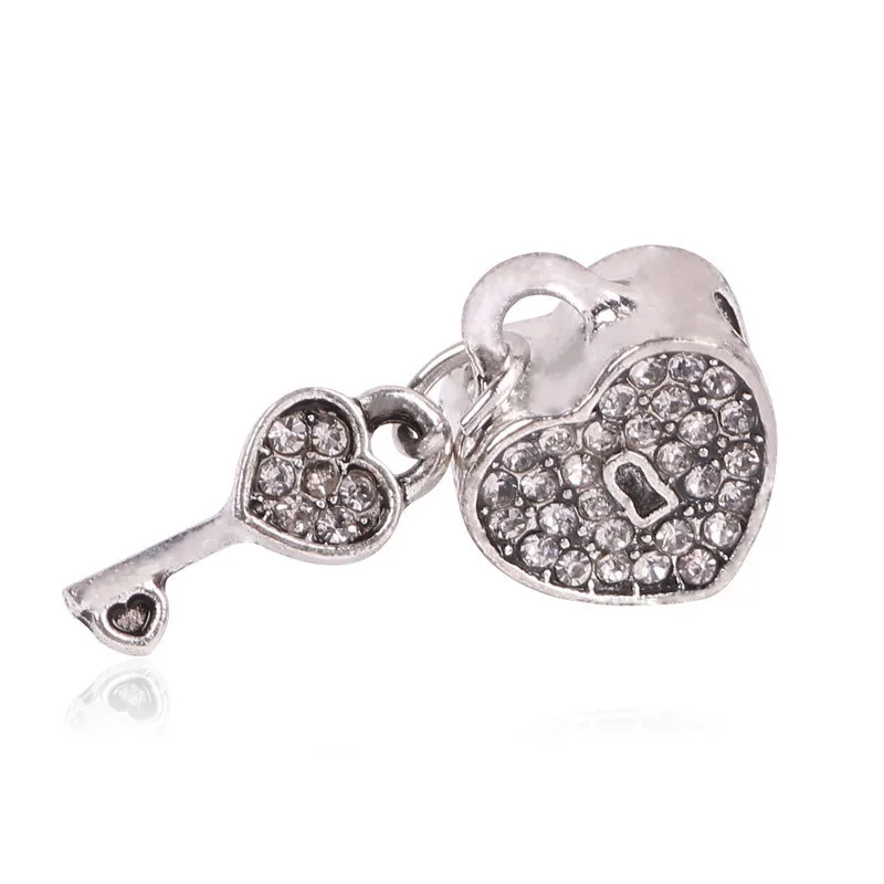 Подходит для оригинальных браслетов Pandora и браслетов DIY Ювелирные изделия Новое поступление Любовь Сердце цветок навсегда мультфильм хрустальные бусины - Цвет: B-113