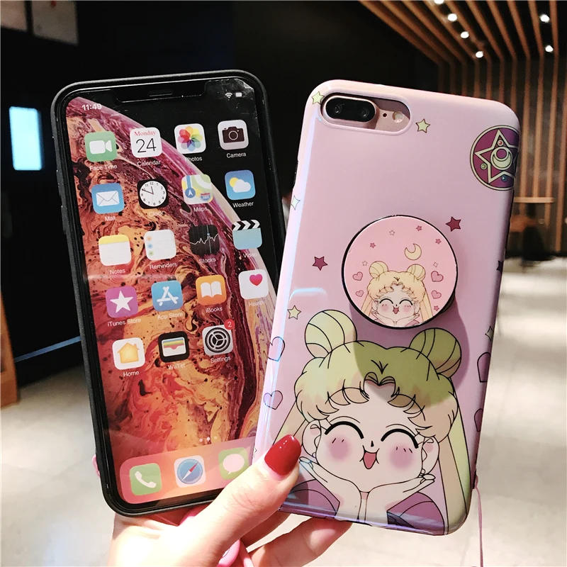 Для iphone XS max XR X Розовый Сейлор Мун мягкий чехол для 11 Pro 8plus 7plus 6SP 7 8 6 6S милый