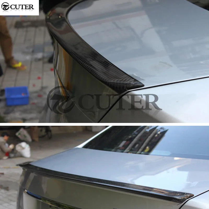 W204 C200 C300 AMG стиль углеродное волокно задние крылья багажник губа спойлер для Mercedes