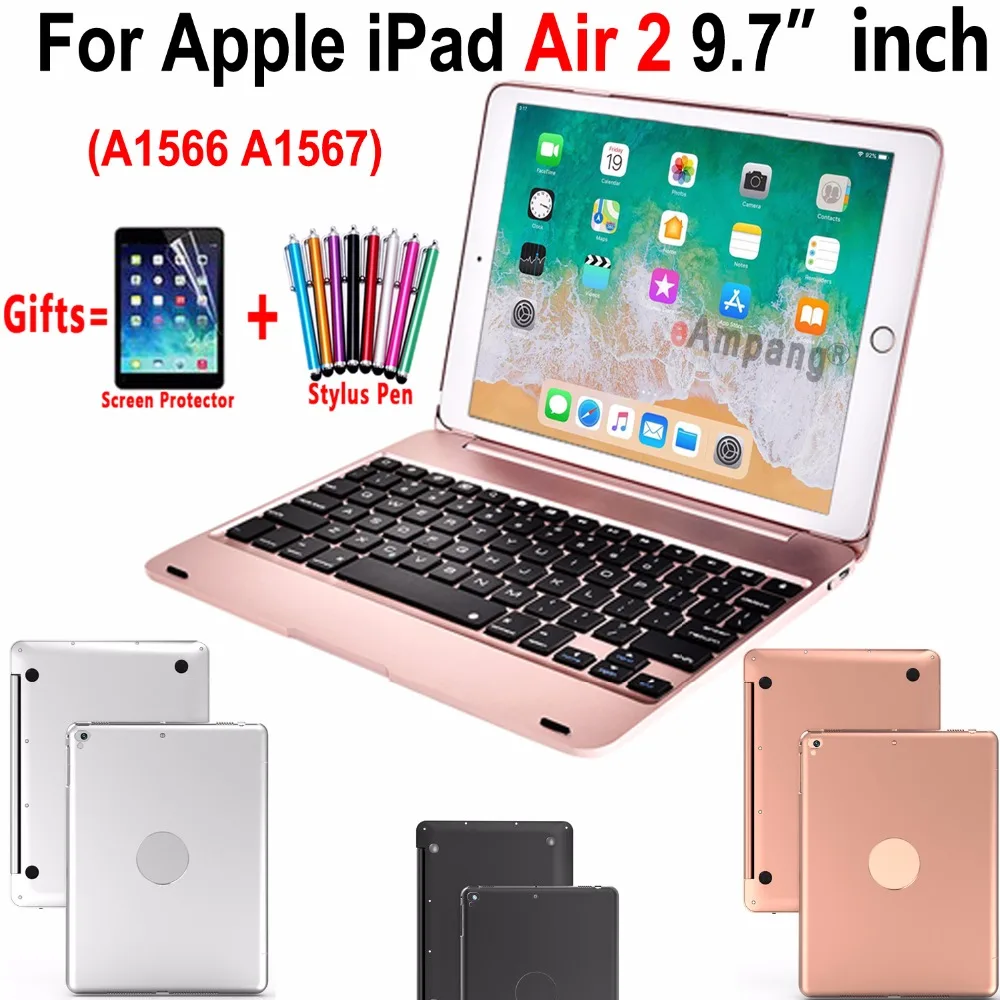 Складной чехол для ноутбука с беспроводной Bluetooth клавиатурой Apple iPad Air 2 / 6 A1566 A1567 +