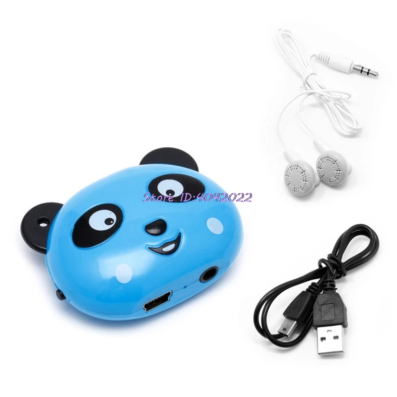 Blue Панда USB мини MP3-плеер+ наушники Поддержка 32 ГБ Micro SD TF карта музыкальный медиа - Цвет: Blue