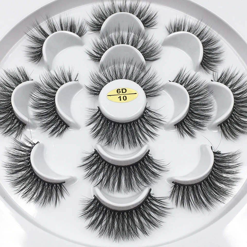 7 пар накладных ресниц оптовая продажа крест на натуральный Длинный мягкий