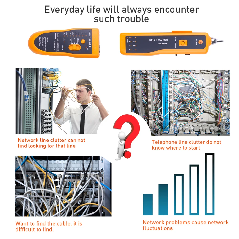 Лидер продаж тестер сетевого кабеля RJ45 Cat5e Cat6 детектор RJ11 трекер телефонных проводов трассировщик