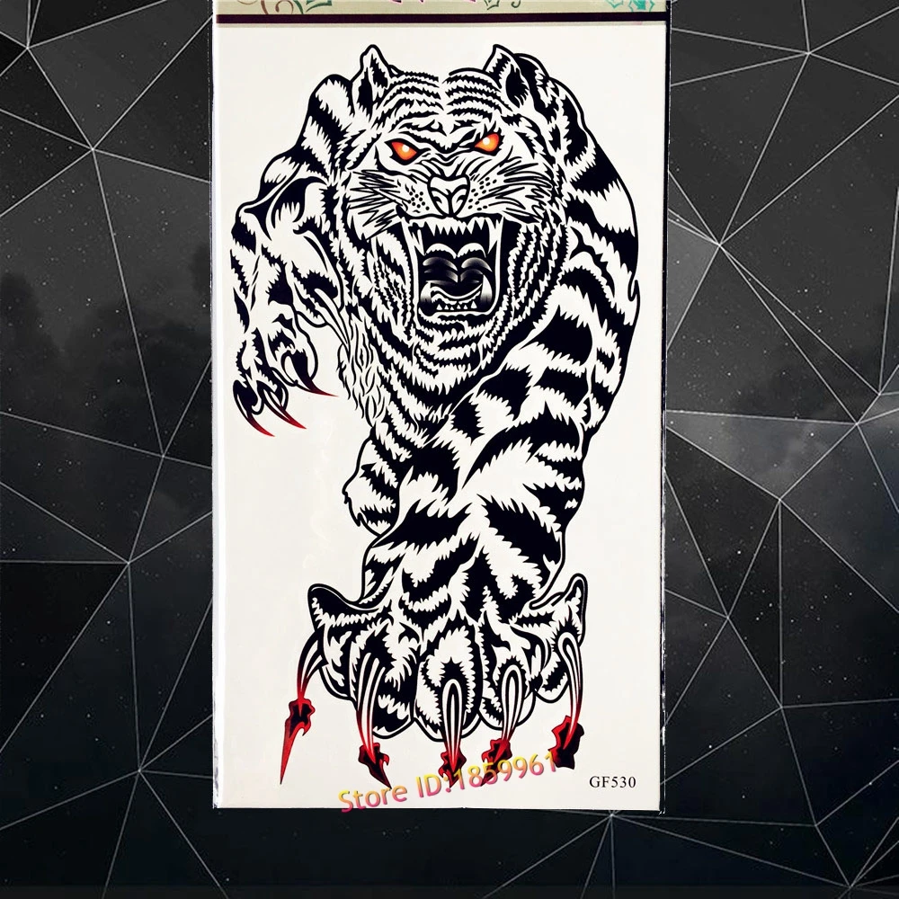 Прохладный черный орел кобры бороться Водонепроницаемый Временные татуировки