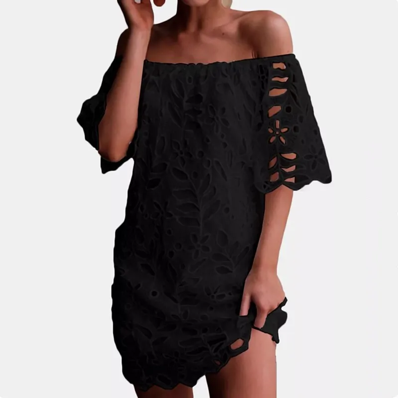 DORVIVON кружевное платье летние женские с коротким рукавом облегающее вечерние