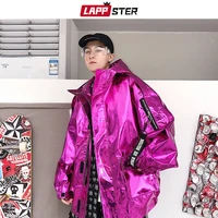 lappster men streetwear reflective bomber jacket 2021 mens hip hop pu jacket windbreaker fashion ins varsity jacket coats