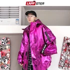 Куртка-бомбер LAPPSTER Мужская Светоотражающая, уличная одежда из экокожи, модная ветровка в стиле хип-хоп, 2022