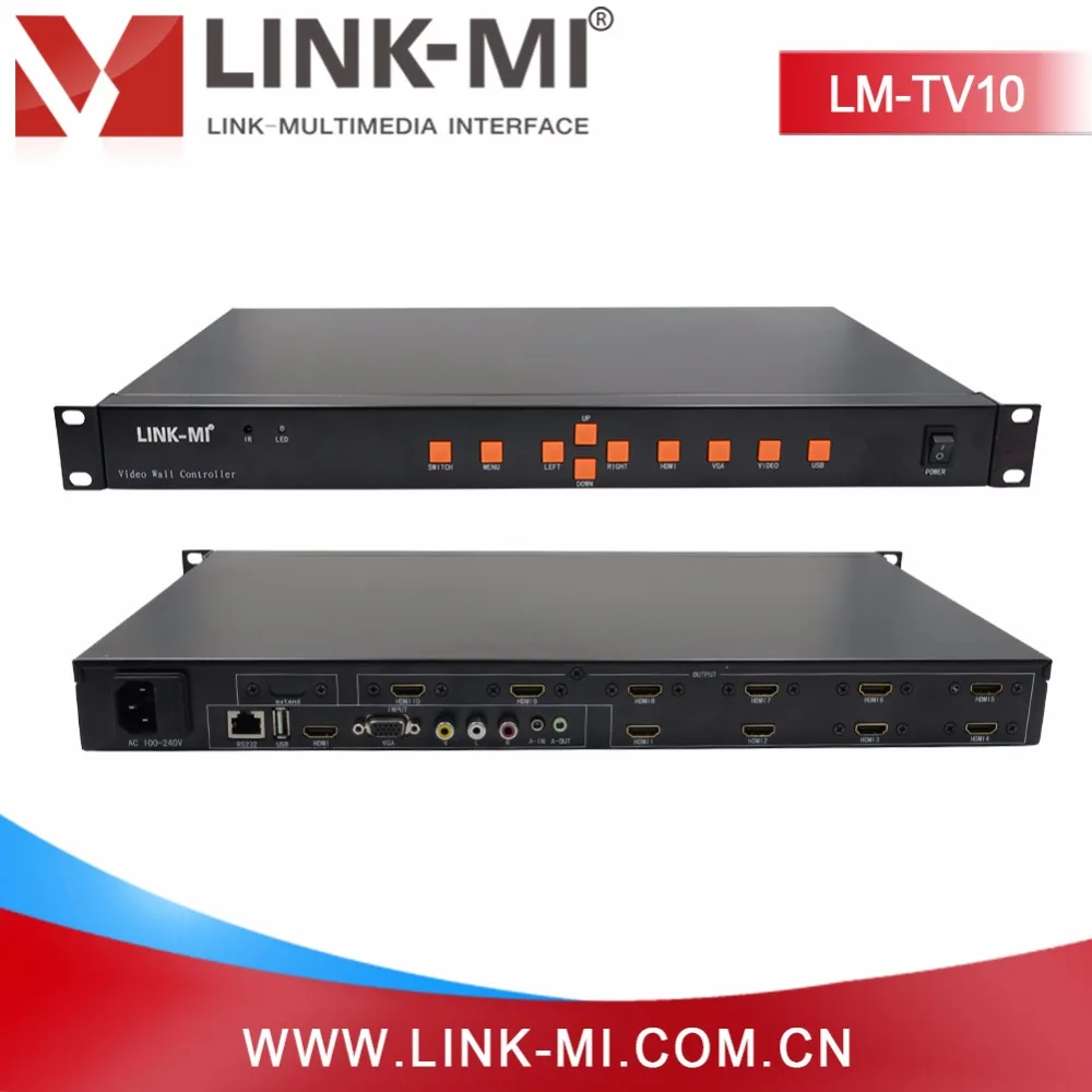 LINK MI 2x5 5x2 настенный видеоконтроллер USB/HDMI/VGA/AV TV процессор 10 ТВ показывает