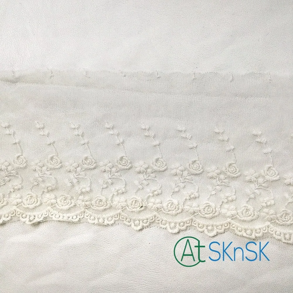 

DIY New Lace wholesale 50 Yard/Lot 12cm water soluble net flower diy clothing edge lace fabric embroidery lace trim white A2