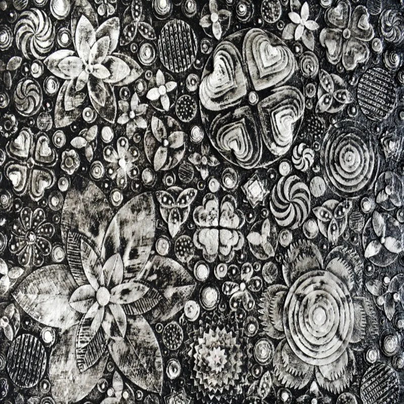 Фотообои 3D стерео черно белая живопись абстрактное искусство цветок фон