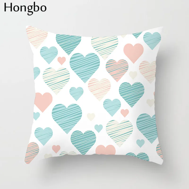 Чехол для подушки Hongbo Pink Love полиэстеровый мягкий декоративный чехол диванной