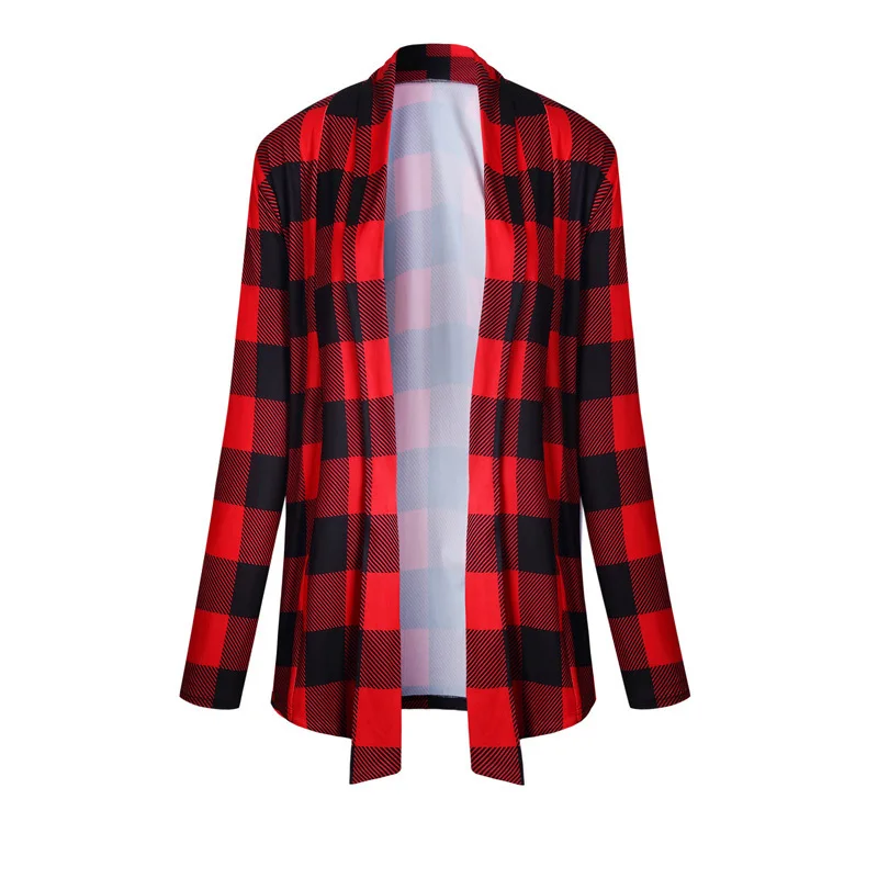 Loneyshow 2018 New Long Sleeve Plaid Cardigans Women Thin Autumn Coats Female Loose Casual Open Stitch Knitted Femme Outwear |