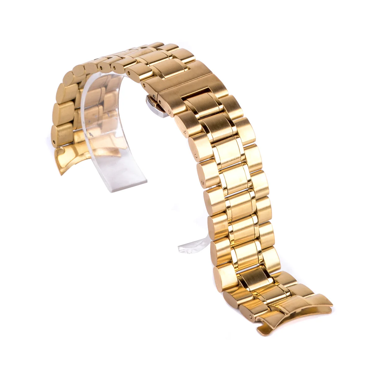 Классические изогнутые Ремешки для наручных часов из нержавеющей стали с