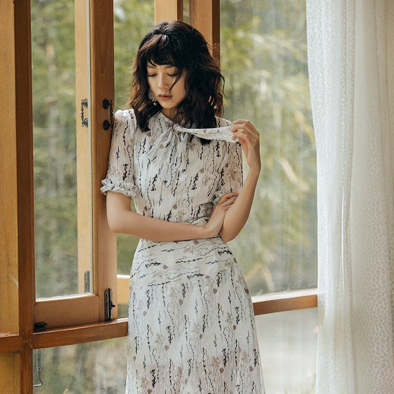 VERRAGEE/Новое поступление 2019 Элегантное летнее винтажное платье макси с принтом