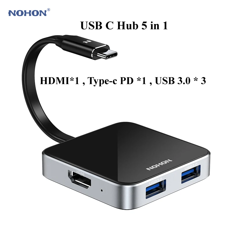 Концентратор USB C Nohon 3 0 адаптер HDMI Thunderbolt для MacBook Huawei P20 Pro Mate10 Samsung Galaxy S9 Note 9