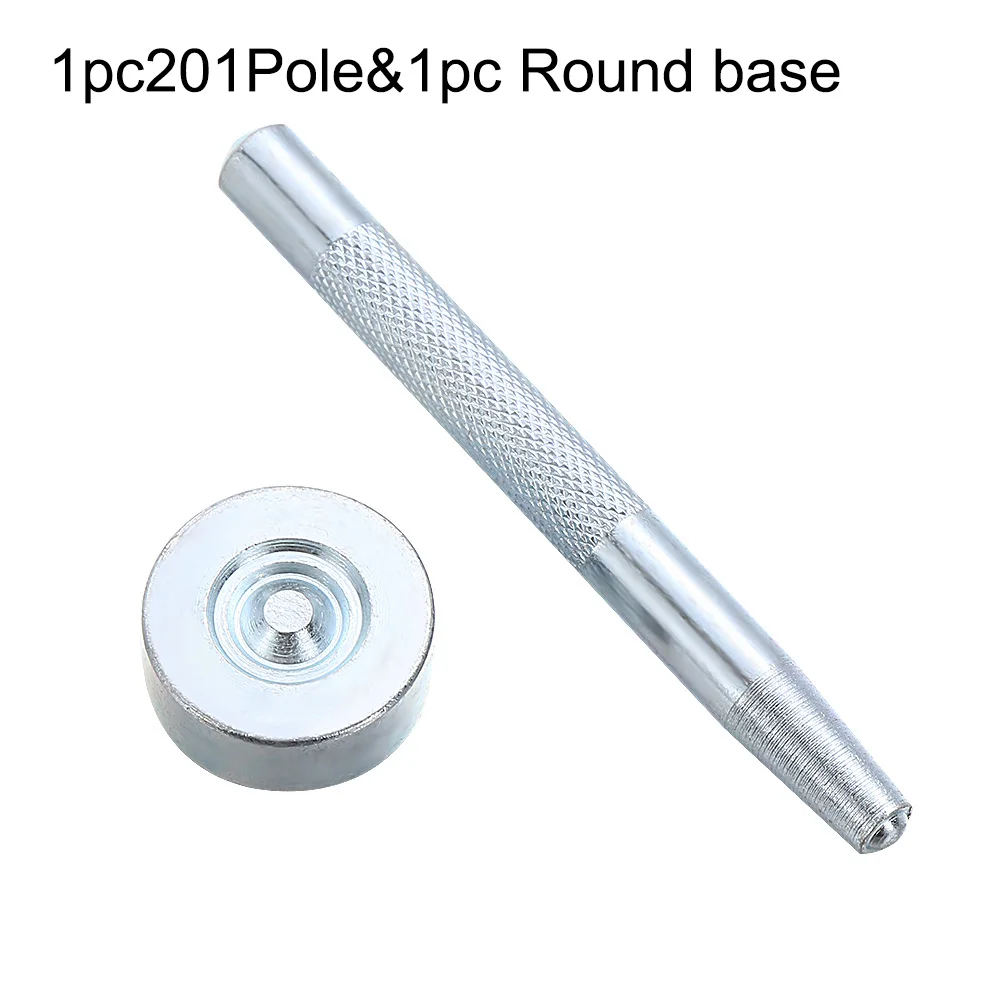 1pc201Pole1pc Round Нержавеющая Сталь Металл DIY Кожа ремесло набор инструментов Дырокол оснастки крепеж Пресс Шпильки заклепки сеттер База комплект - Цвет: 1pc201Pole1pc Round