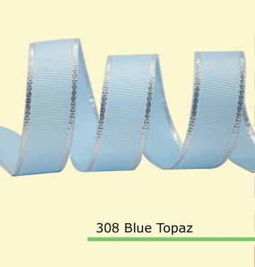 1/4 &quotGrosgrain лента с серебряным краем синий топаз Grosgrain Персонализированная | Дом и
