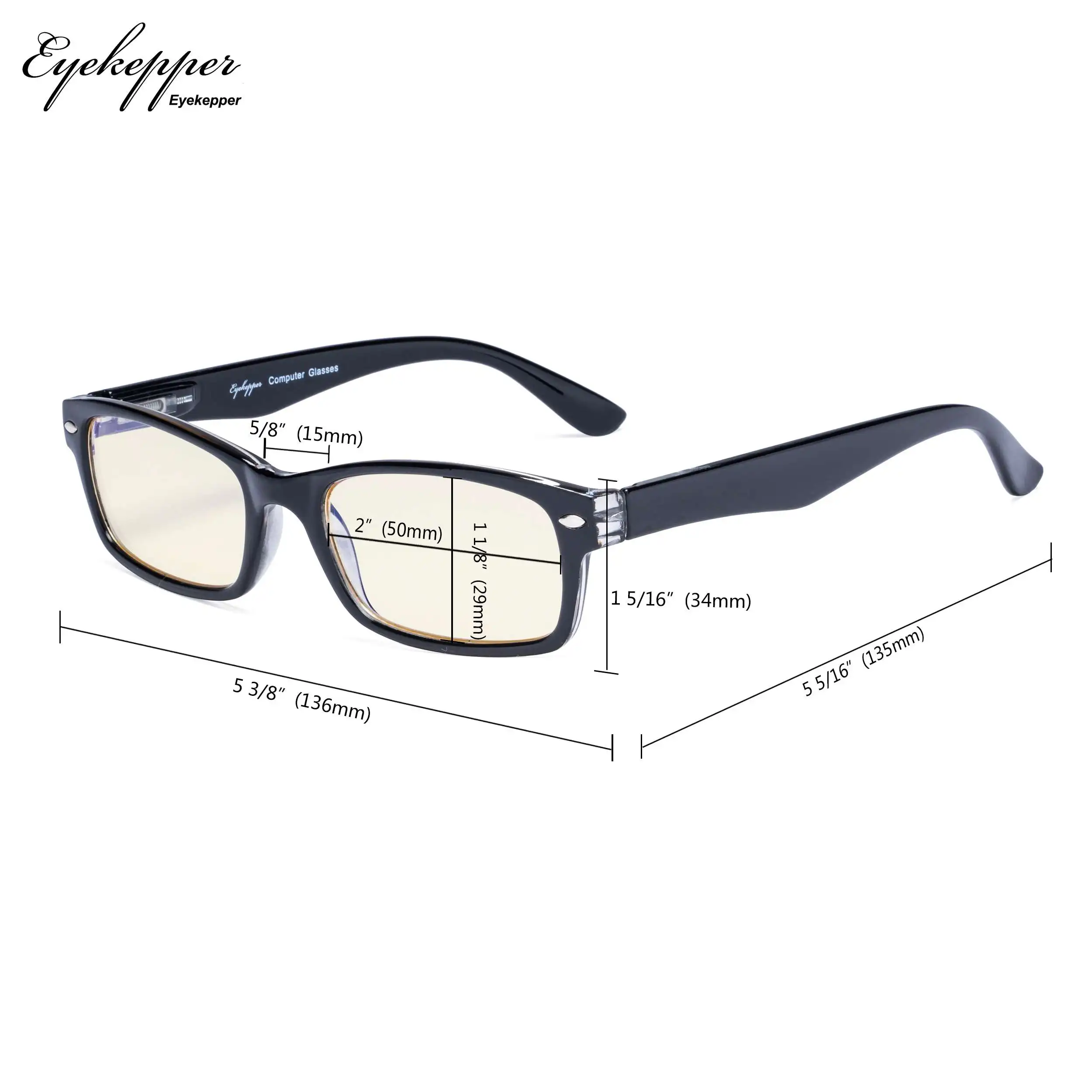 CG055 световые линзы пружинные петли Eyekepper УФ-защита, антибликовые анти-Синие лучи желтые тонированные линзы компьютерные очки для чтения