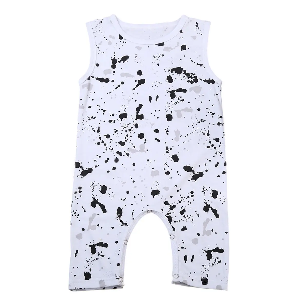 2017 летние хлопковые комбинезоны в горошек без рукавов для маленьких мальчиков и