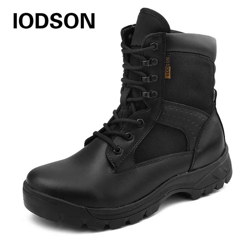New Outdoor Men's Breathable Military Tactical Boots Men Fashion Army Combat Shoes Black Leather Snow IDS672 | Обувь