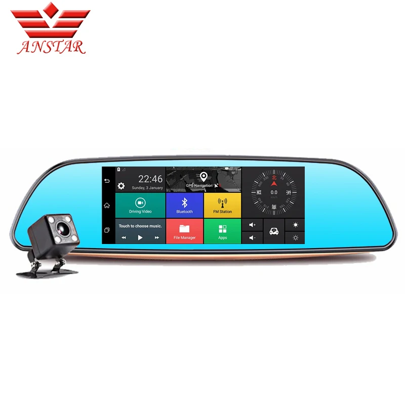 Видеорегистратор ANSTAR 3G FHD Автомобильный видеорегистратор с GPS Android 5 0 Bluetooth FM Wi Fi
