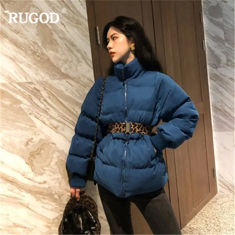 RUGOD однотонное элегантное женское хлопковое пальто винтажная модная плотная