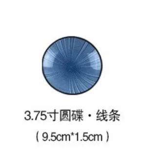 blue B 3.7inch plate Японский традиционный стиль, керамические обеденные тарелки, фарфоровое блюдо, тарелка, тарелка для суши, тарелка для риса, столовая посуда, посуда - Цвет: blue B 3.7inch plate