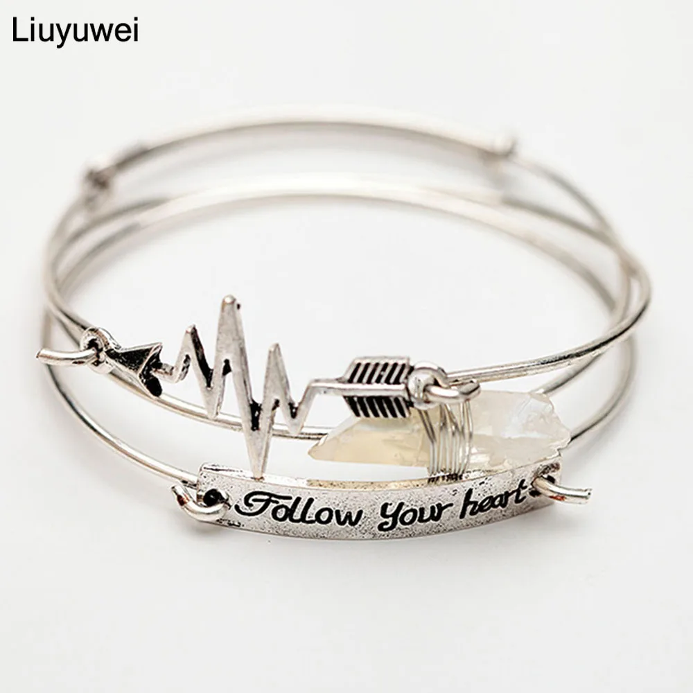 Liuyuwei 3 шт./компл. Boho винтажный Железный проволочный браслет для женщин ручная