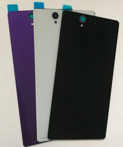 Для sony Xperia Z L36H L36i C6603 C6602 LT36 Крышка батарейного отсека Корпус Дверная панель Запчасти Замена Задняя стеклянная крышка с клеем