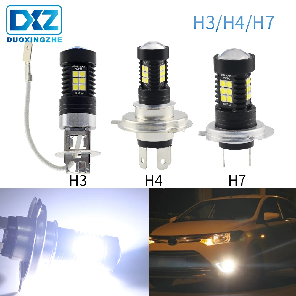 DXZ 1 шт. светодиодные противотуманные фары Лампа h3 h4 h7 12 v лампы для авто DRL дневные
