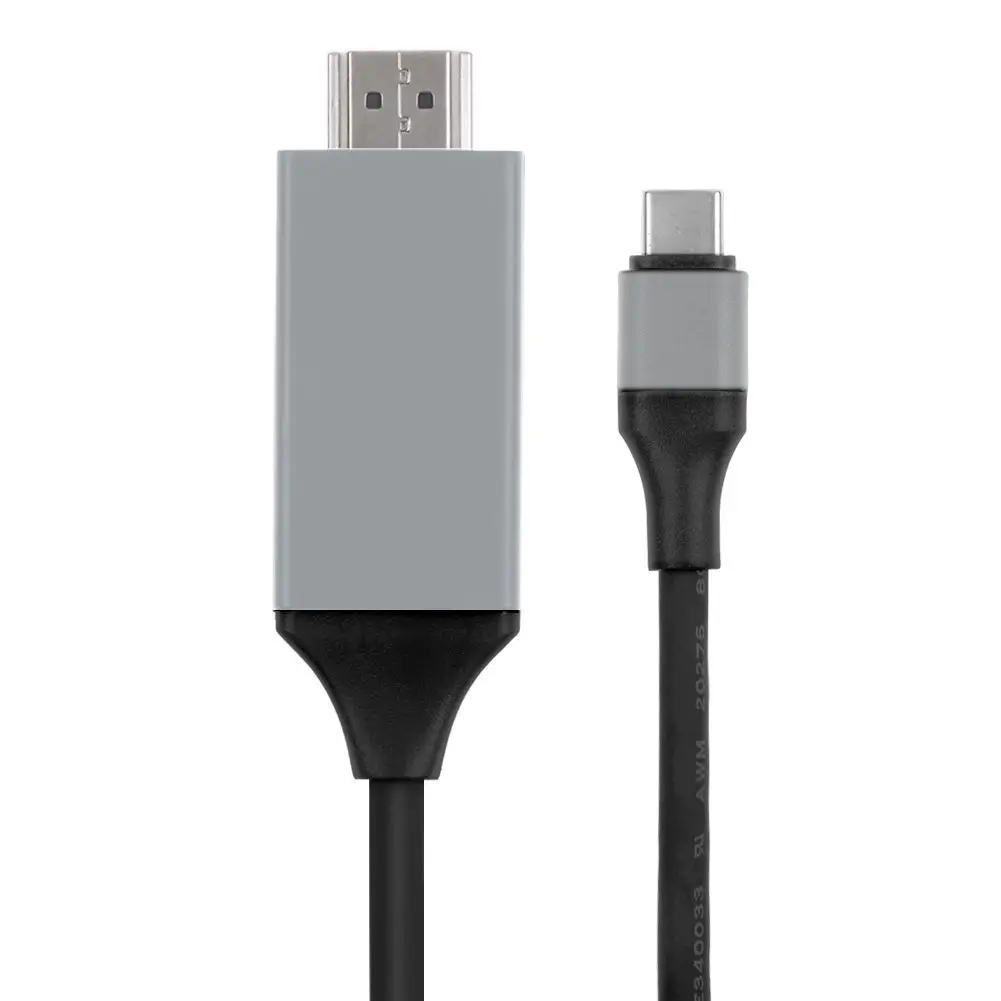 Grey Black Тип C HDMI кабель для ТВ проектора HD ТВ видео адаптер конвертер для Macbook ASUS компьютер samsung Note10 HUAWEI P30 Android телефон - Цвет: Grey Black