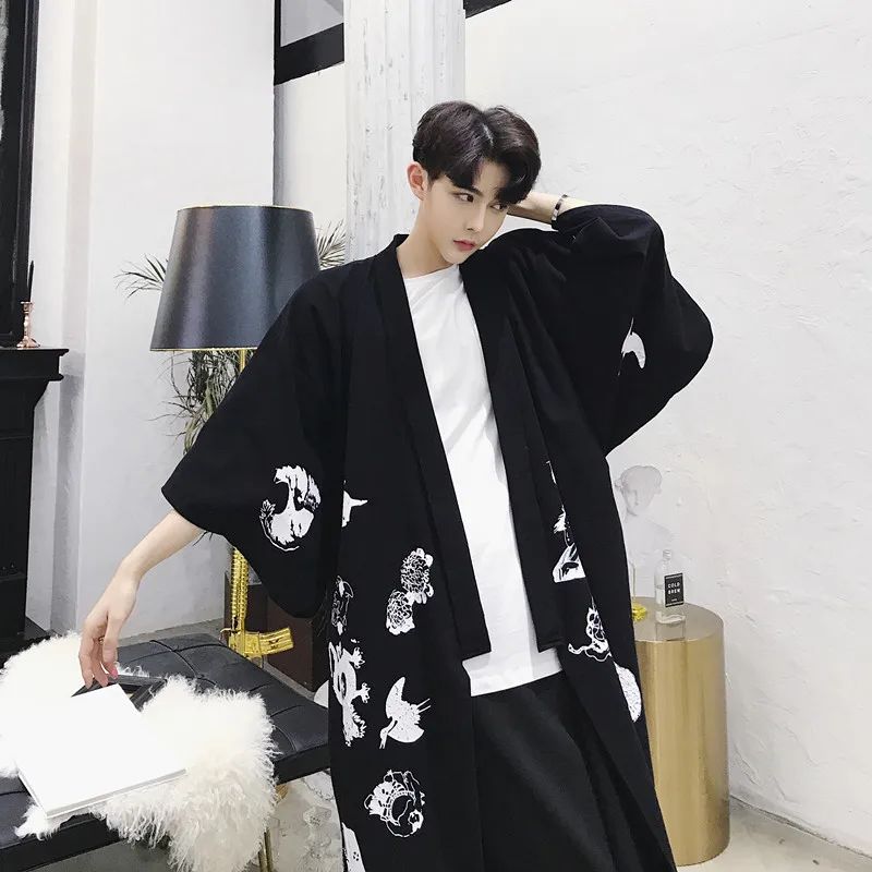 

M-L!!Summer Korean style men's long cotton tunic bf Harajuku style men and women couple loose jacket.