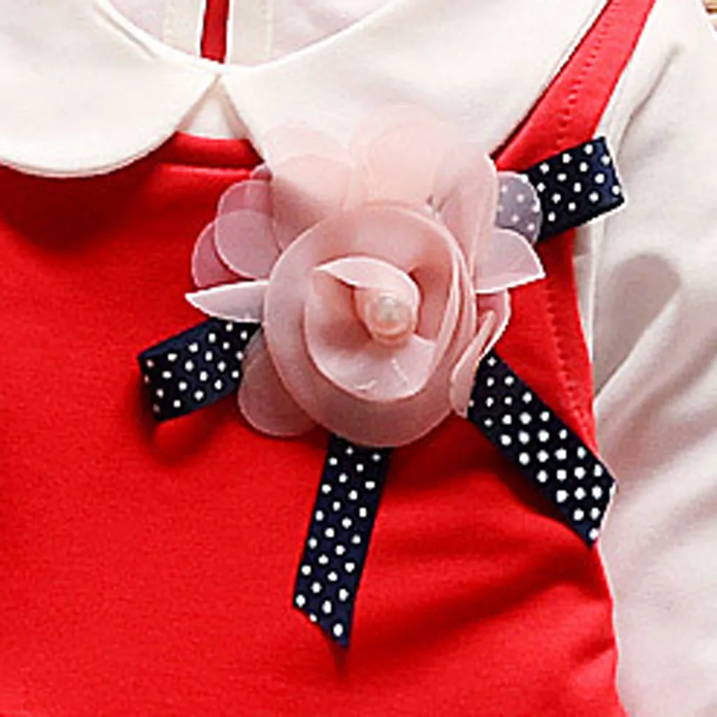 Kids Fashion 2pcs Set Baby Girls Clothing Sets Long Sleeve Flower Princess Tulle Dress T shirt Summer Clothes Children Suit | Детская