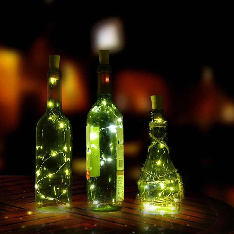 2 м 20 LED Медный провод Micro Звездное свет с бутылкой Фиксаторы для Стекло Craft бутылка