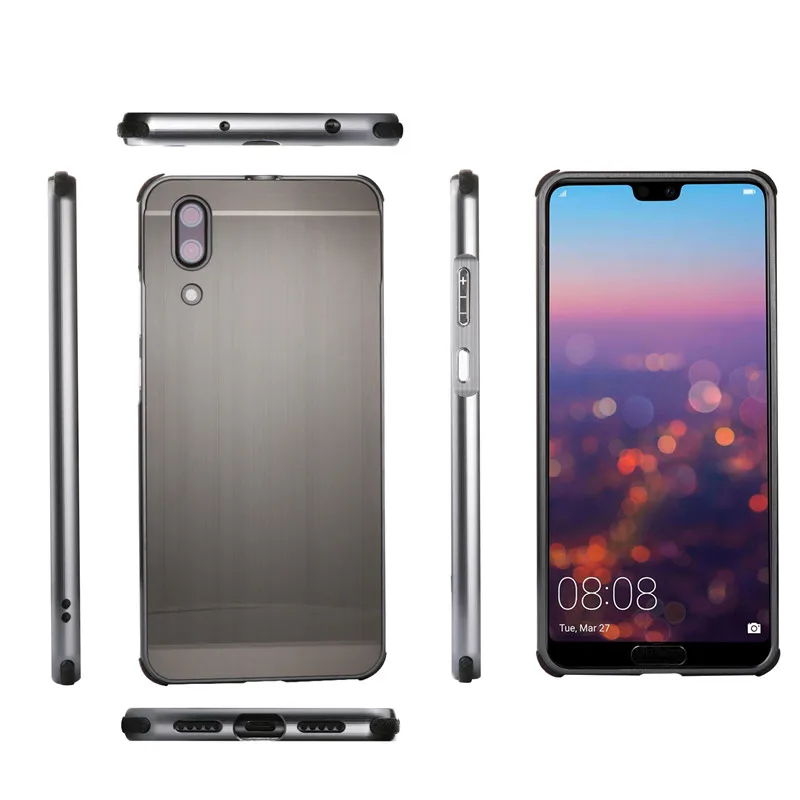 Huawei P20 EML-L29 EML-L09 чехол с металлическим покрытием рамка крышка кисточкой задняя