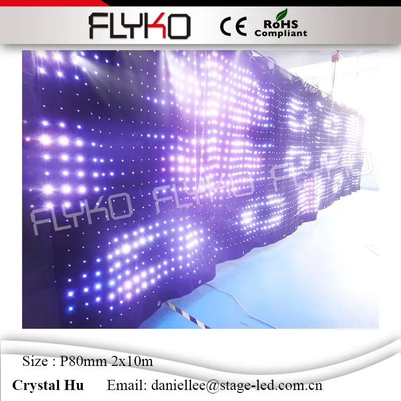 Cheap Price Pitch80mm Led Video Curtain With Off Line Controller Graphic DJ Booth 2m*10m | Производственное освещение