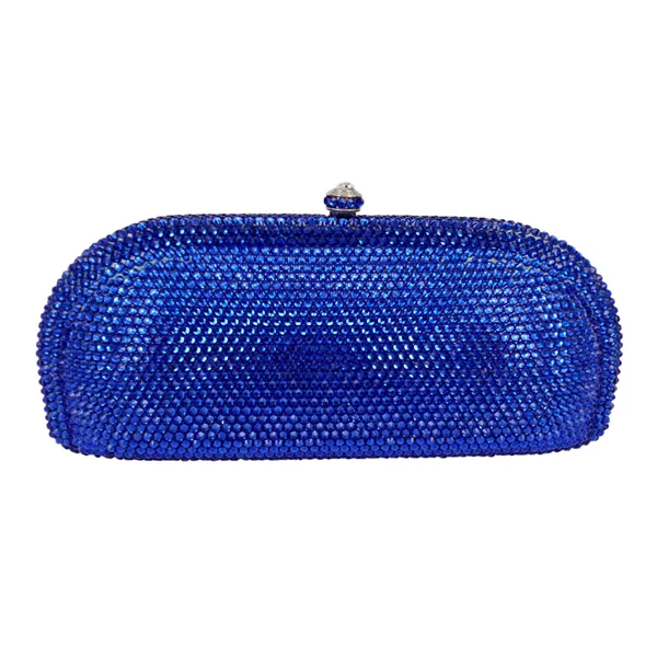 Royal Blue Clutch LaiSC/вечерняя сумочка-клатч с украшением в виде шампанского; вечерние женские сумочки с цепочкой; Роскошная Свадебная сумка со стразами; клатч для невесты; SC305 - Цвет: Royal Blue Clutch
