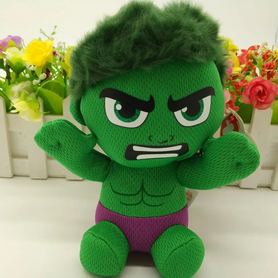hulk Железный человек Человек-паук Капитан Американский Халк мертвый бассейн плюшевые игрушки детские 15 см дети подарок на день рождения Супер герои - Цвет: hulk