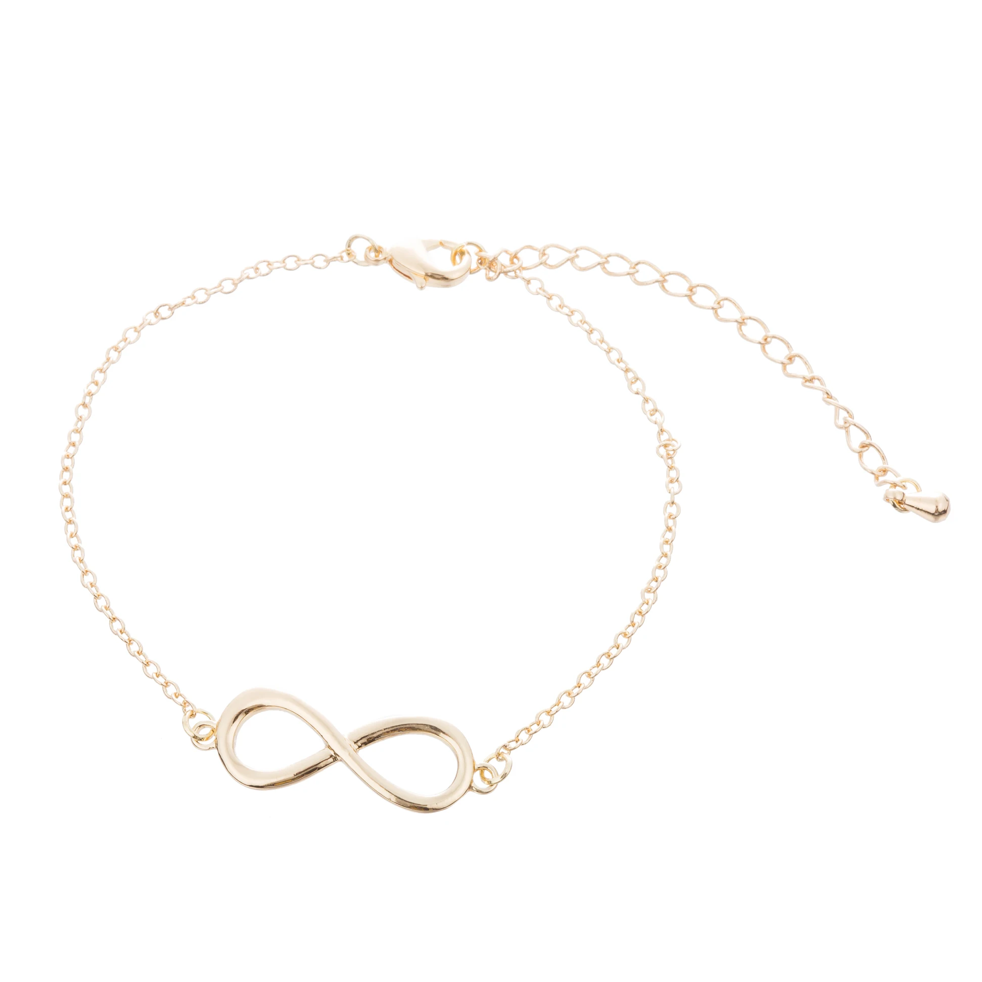 Простые Романтические браслеты с украшением в Форме Знака бесконечности для