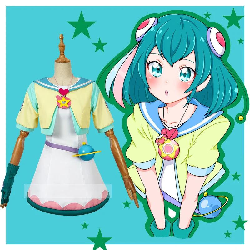 Аниме! Звездное мерцающее прекурсное платье Hagoromo Lala Cure Milky милое Униформа