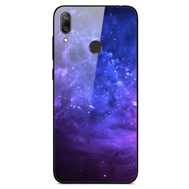 Темно-коричневый Для huawei Y7 чехол из твердого закаленного стекла окрашенный задний бампер для huawei Y7 Y 7 Y7 Prime Pro чехол из закаленного стекла - Цвет: Темно-коричневый