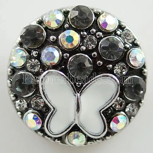 2017 кристалл металла 20 мм застежка Кнопка бабочки для женщин кожаный браслет в