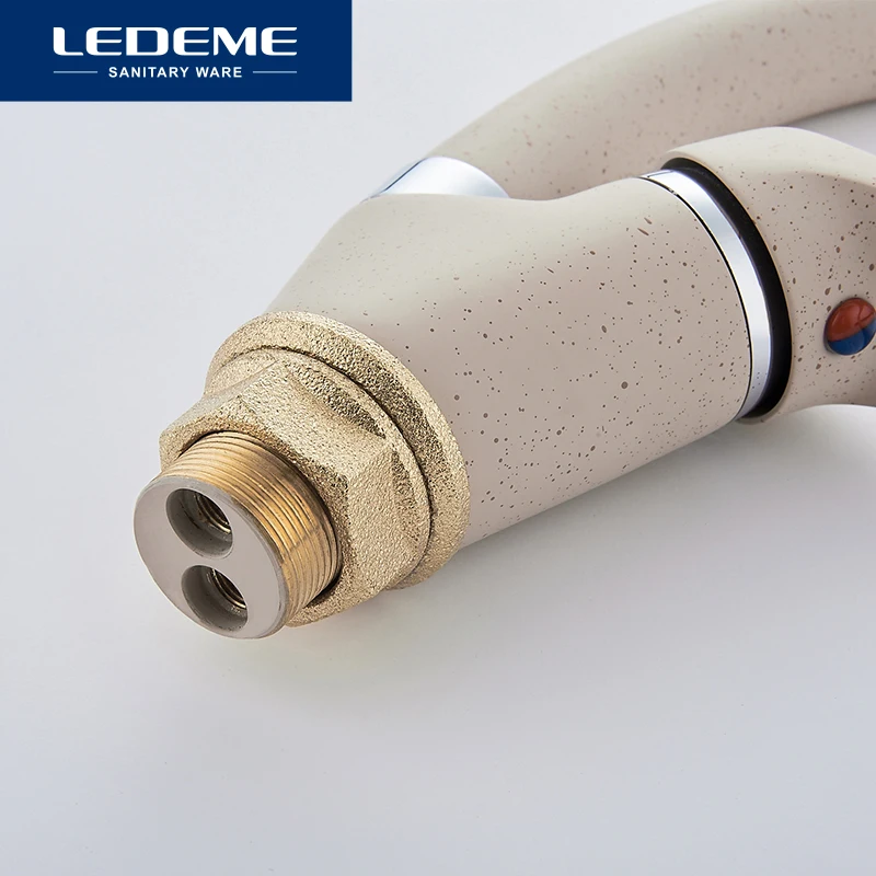 LEDEME Новый кухонный кран модный стиль цвет латунные кухонные краны вращающийся 360