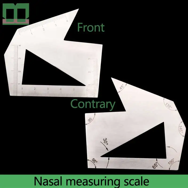Nasal measuring scale stainless steel 7.5*7cm Nasal carved plate asal plastic surgery instruments and medical tools - Color: dip stick