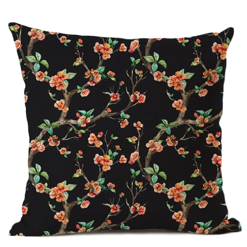 Colorful Plant Cushion Cover Linen Cotton Home Textile Sofa Decorative Chair Pillow Office Best-selling Fashion Bedding | Дом и сад