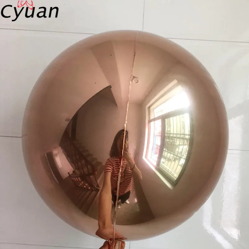 Rose Gold Cyuan 22 дюймов 4D круглые гелиевые воздушные шары золотые воздушные шары рождественские украшения, подвески на день рождения, свадебные шары, новогодние украшения - Цвет: Rose Gold